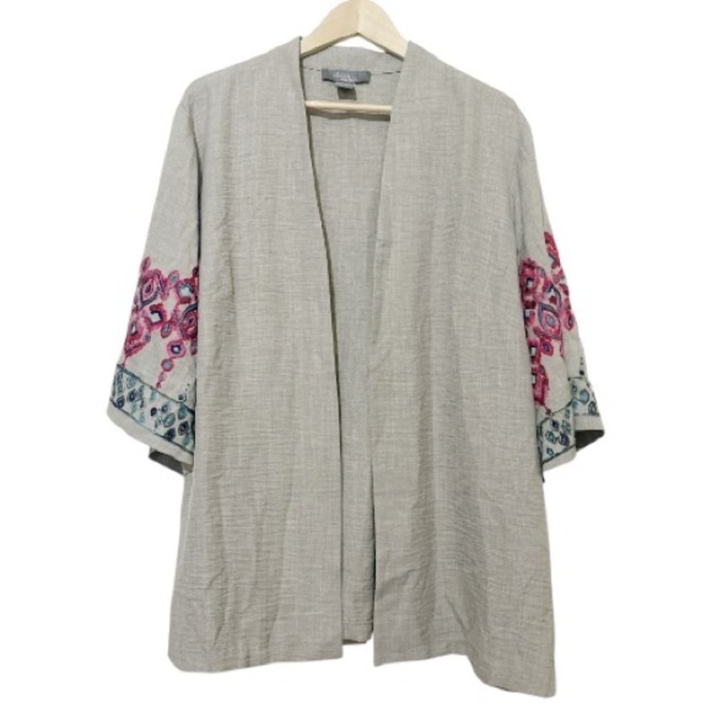 Olivia & Martin Embroidered Open Front Kimono - Size 3X - Picture 2 of 5